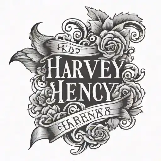 Kids Names Written Harvey & Henry