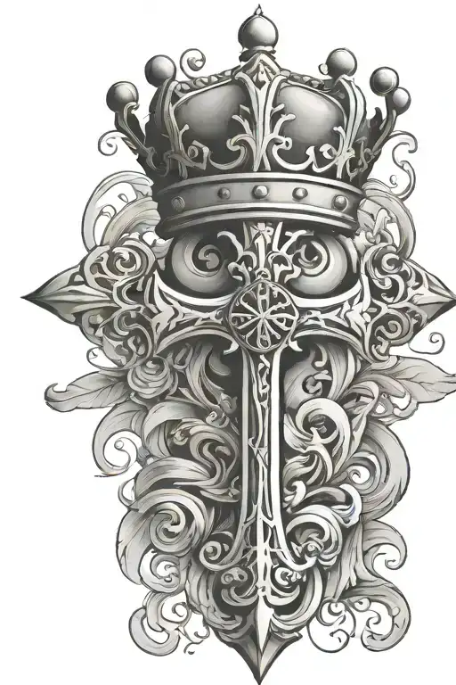 Christian Cross With Crown