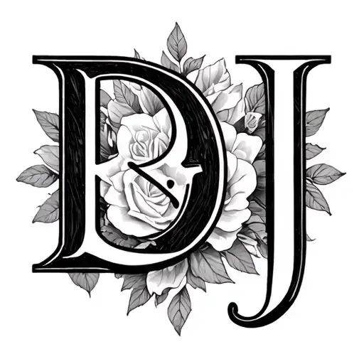 Initials D&j Love Passion