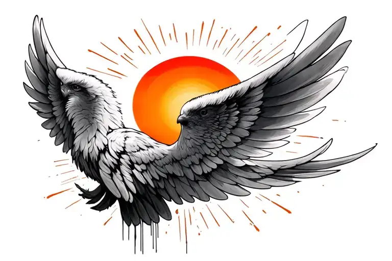 Blend A Sunset And A Pair Of Wings Spread Wide