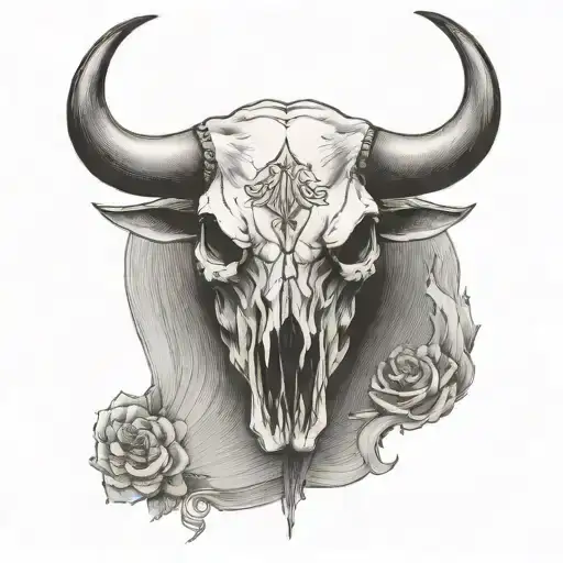Front Facing Bull Skull