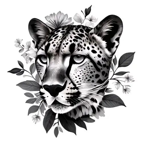 Floral Wrap With Cheetah Merged Together