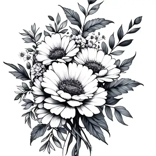 January And July Birth Flower Bouquet