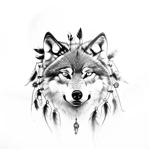 Wolf And Dreamcatcher