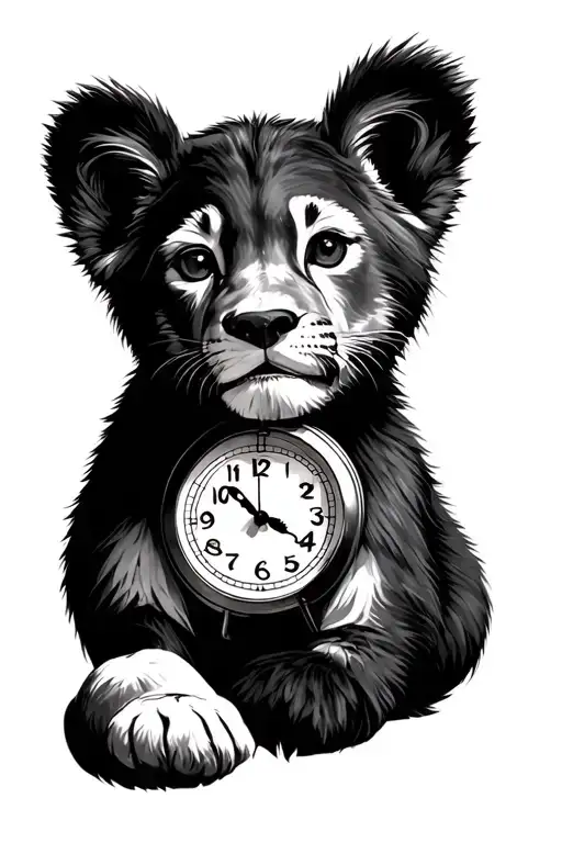 Cub With Clock Face