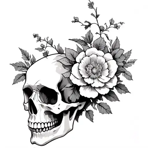 Skull Memento Mori Memento Vivere Without Flowers