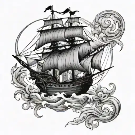 Pirate Clipper Ship With Reaper