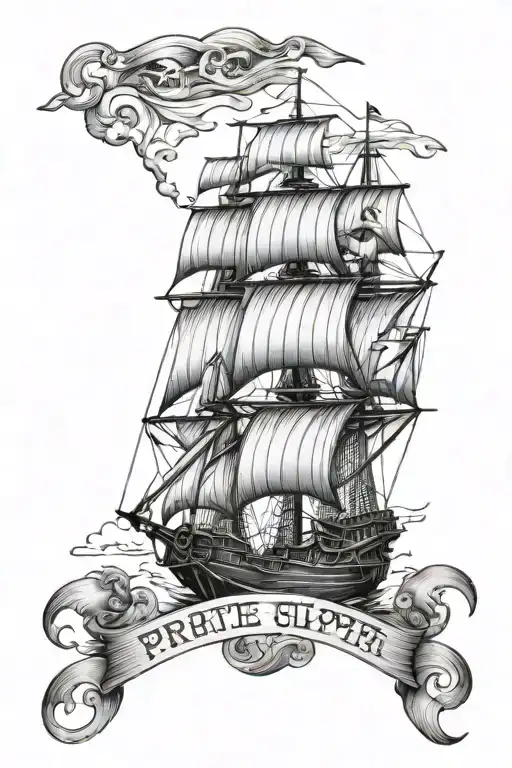 Pirate Clipper Ship With Reaper