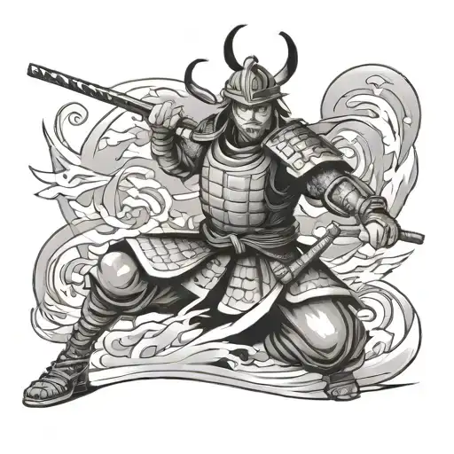 Samurai Warrior With Name Jordan