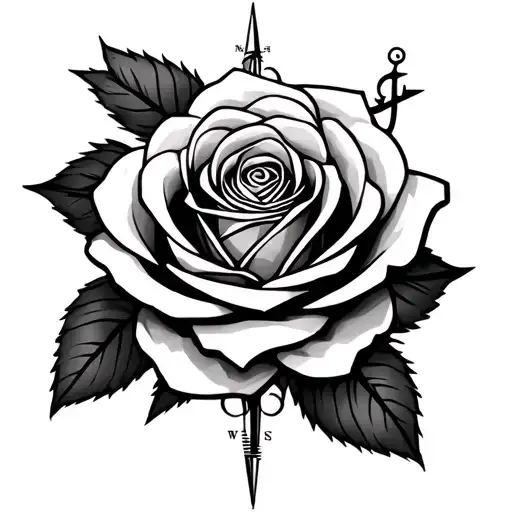 Geometric Rose Nautical Compass