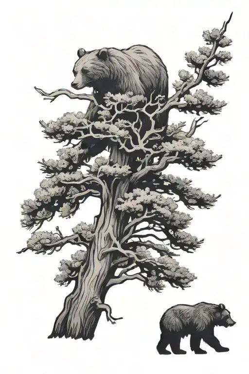 Bear And Juniper Tree