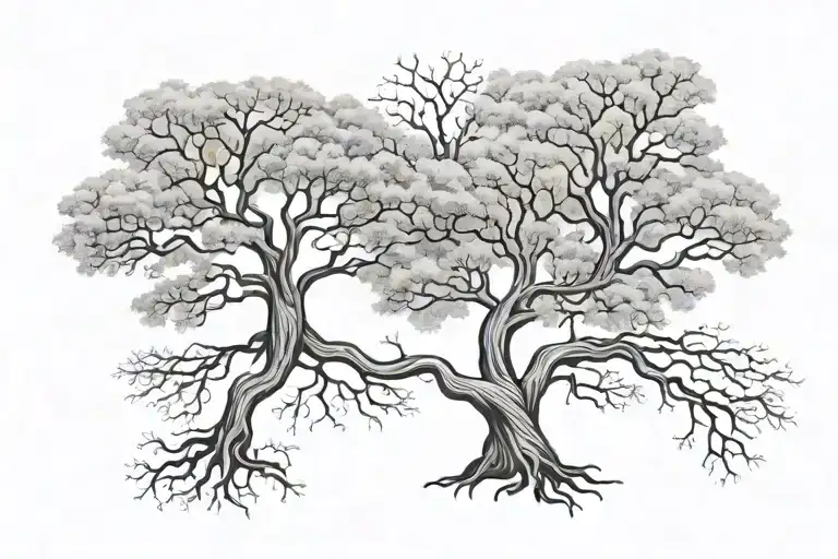 Two Separate Trees Forming The Leo And Gemini Symbols