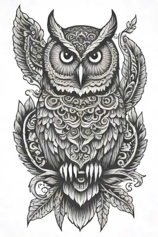 Nordic Owl Totem Pole