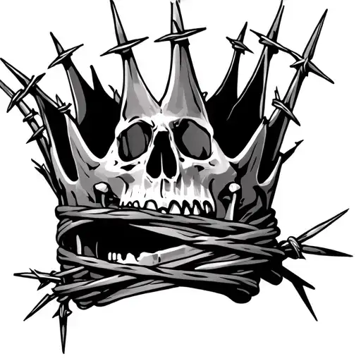 Skull Crown Barbed Wire Wrapped Evenly
