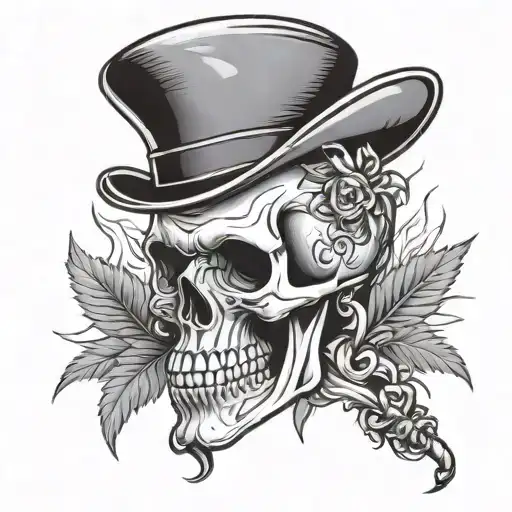 Skull Smoking Weed