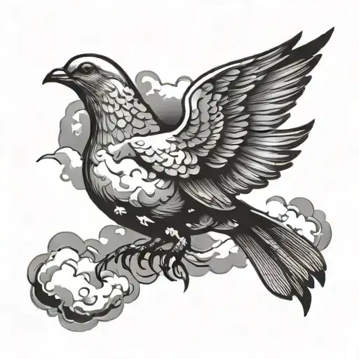 Dove Hands Clouds Surrounding