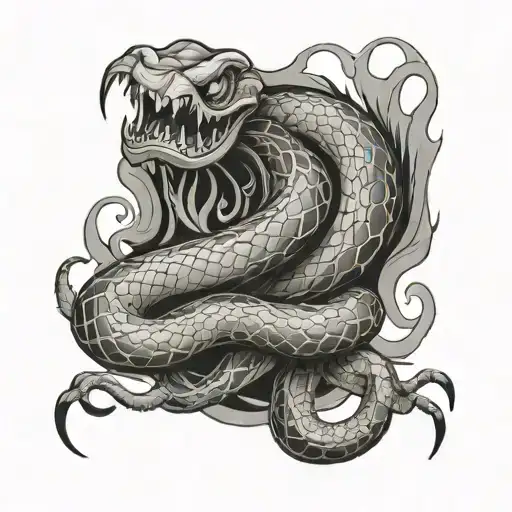 Fiery Snake And Spider