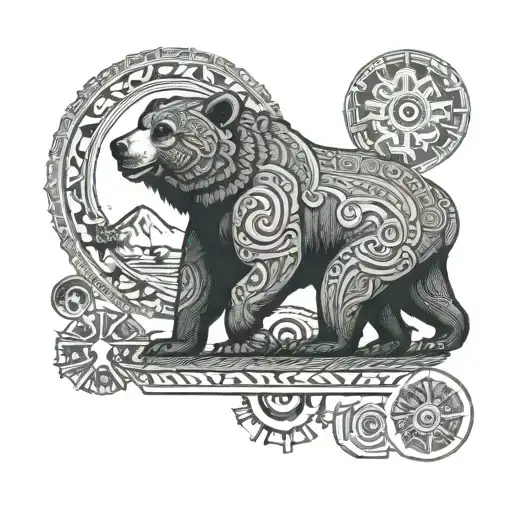 Aztec Calendar California Bear