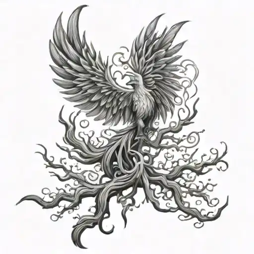 Poison Tree Tattoo Being More Dominant Combined With Phoenix Rising