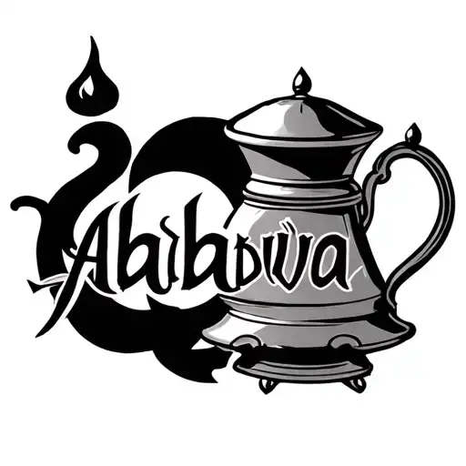 Aladdin Genie Lamp With Word Ababwa