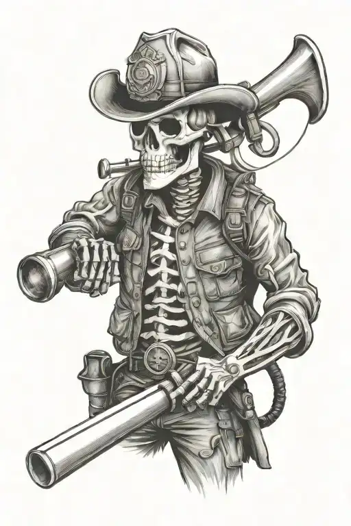 Firefighter Skeleton Cowboy