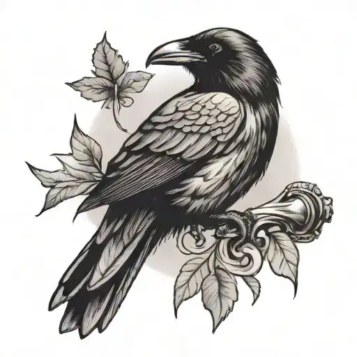 Raven Perched A Top Dagger