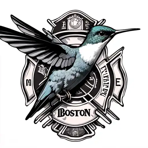 Boston Firefighter And Hummingbird