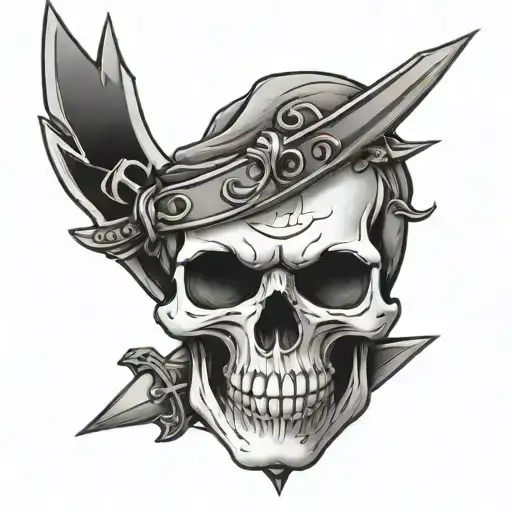 Skull With Dagger Piercing