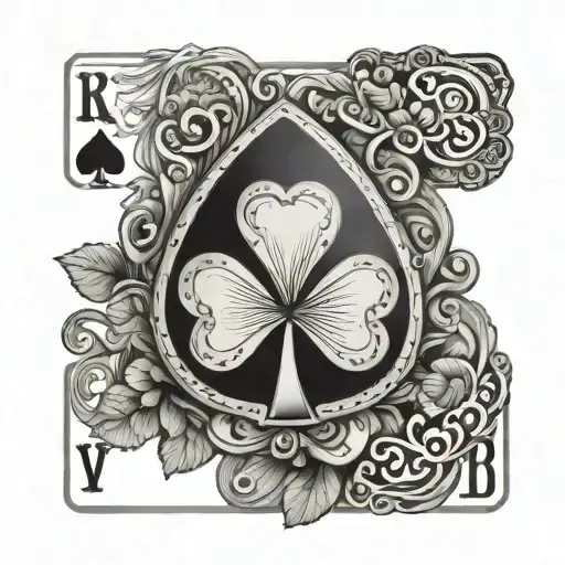 Clubs Playing Card With Irish Shamrock