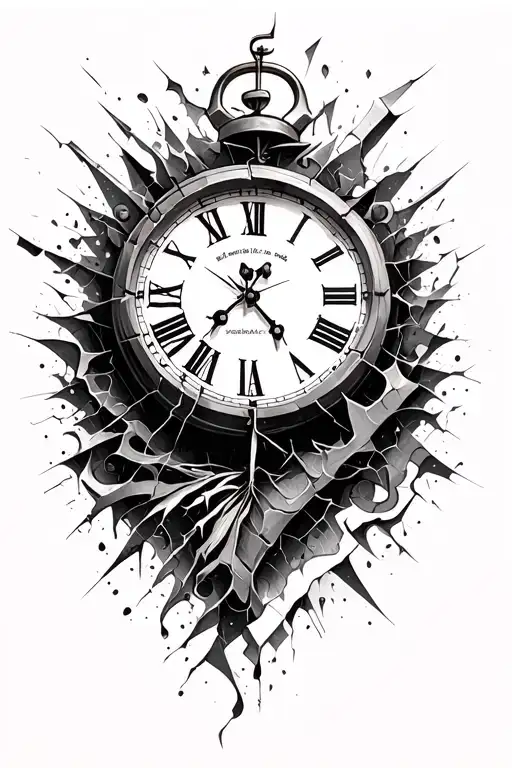 Broken Clock Tattered Numbers