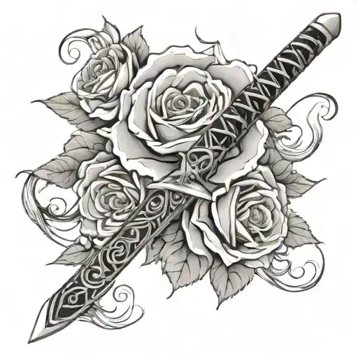 Katana With Roses