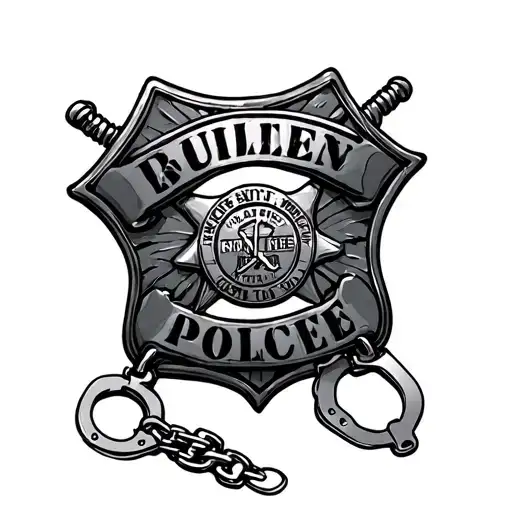Handcuffs And Police Badge