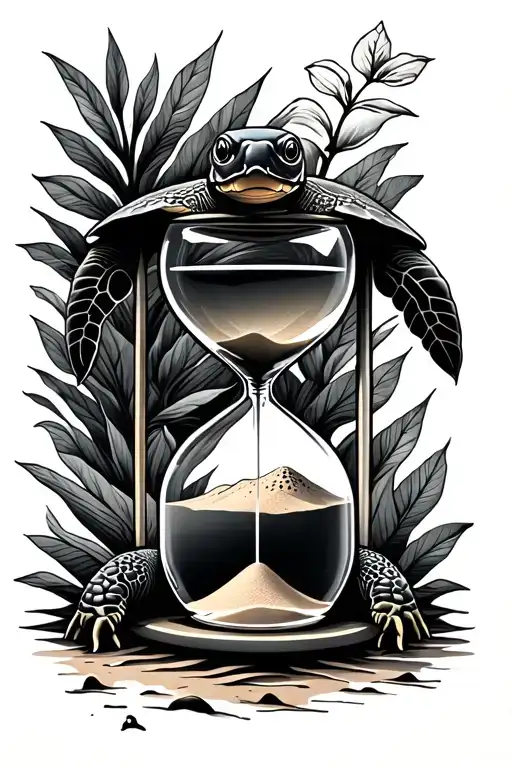 Hour Glass With Sand Turtle