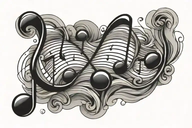 Music Note Waves Crashing