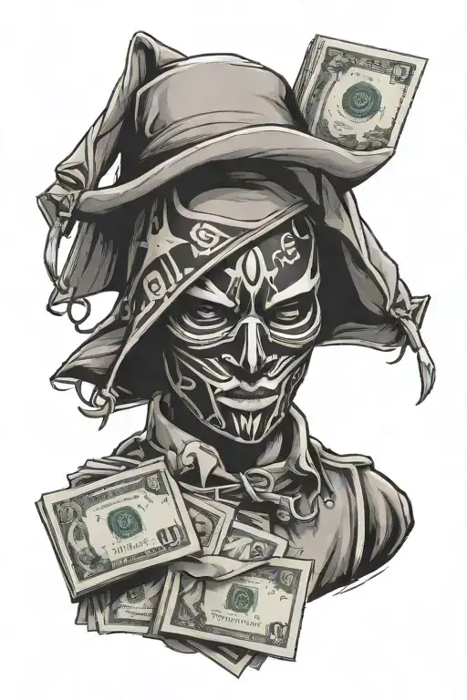 Masked Gang Member With Money