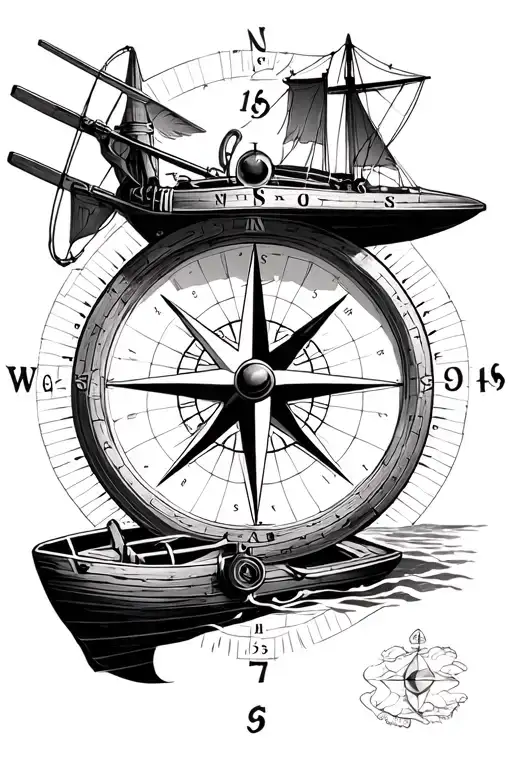Nautical Compass Plane Boat Grid Reference