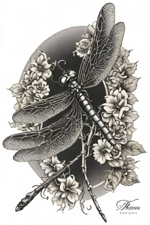 Dragonfly With Roman Numerals Representing Important Dates