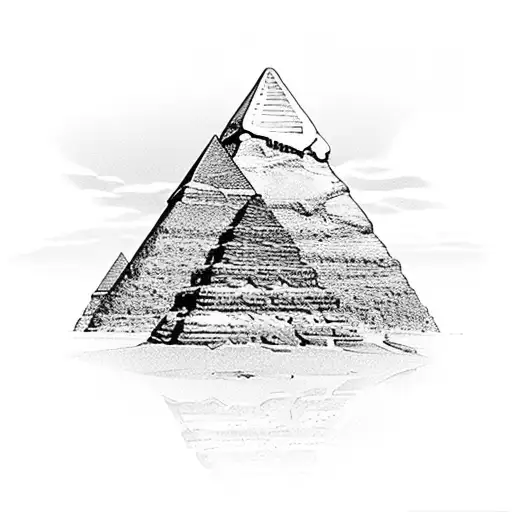 An Intricate Egyptian Pyramid In Black-grey Style