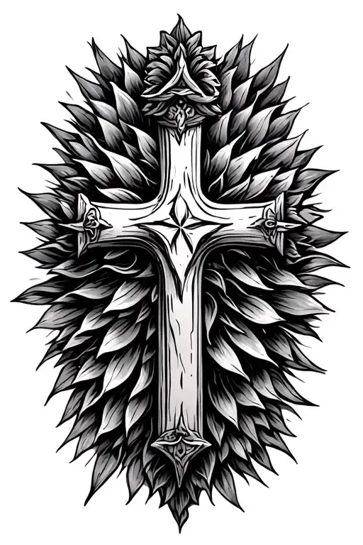 Cross Tattoo With Background
