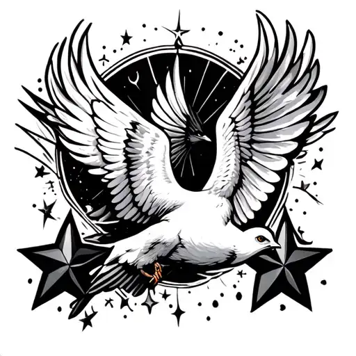 Dove That Flies With Two Stars