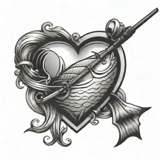 Fishing Pole In The Shape Of A Heart