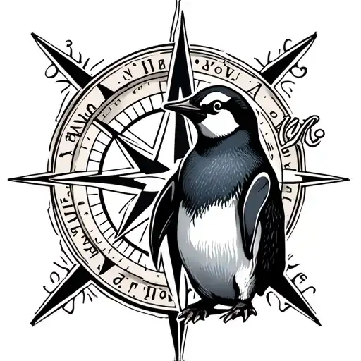 Penguin And Compass