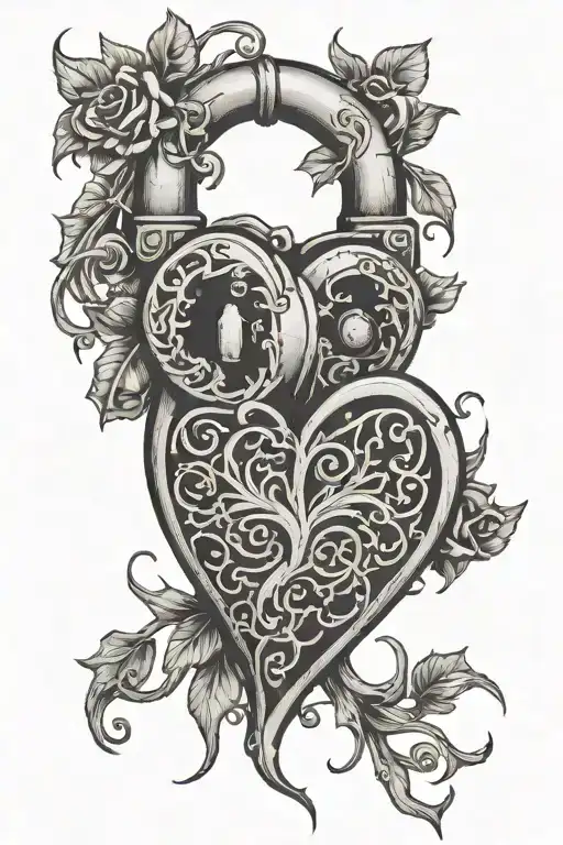 Thorn Vine Heart Shaped Lock
