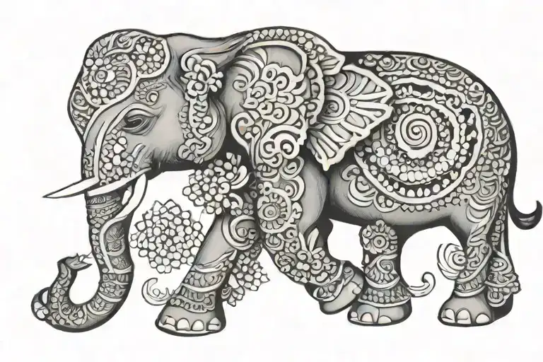 Elephant And Mandalas