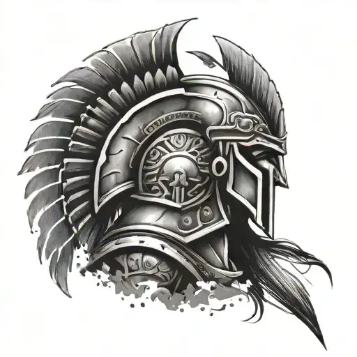 Spartan Roman Warrior With Tribal Around It