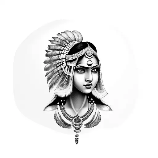 Back Tatto Indian Girl Face