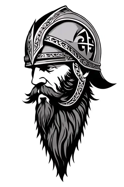 Viking On Helmet Beard Look Like Ragnar Nordic Runes