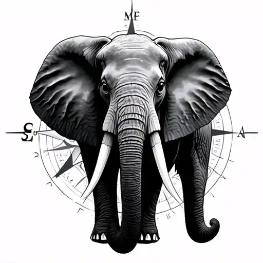 Elephant And Compass