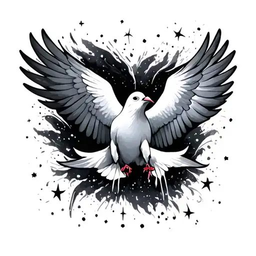 Dove With Stars And Drama Faces