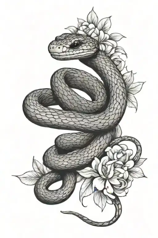 Snake With Floral